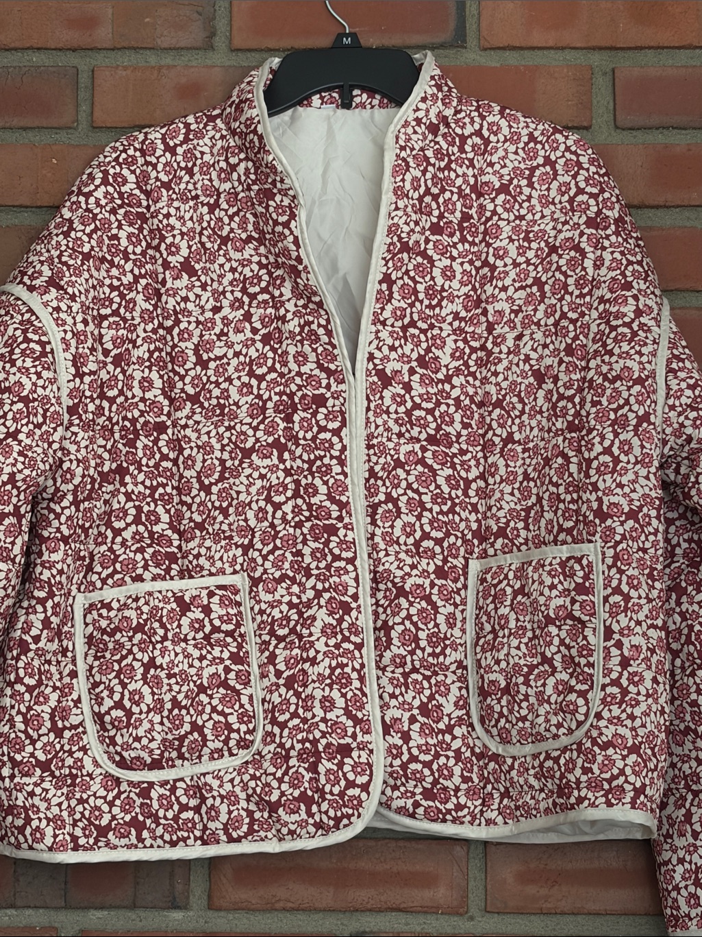 Nordic Peace Lily Flower Coat Quilted Cherry Combo Medium M Nwot — image 6 of 6